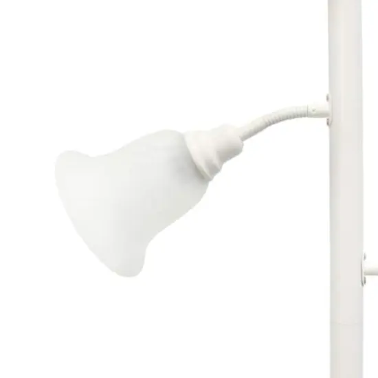 Lalia Home Torchiere Floor Lamp with 2 Reading Lights White/White Shades {8}