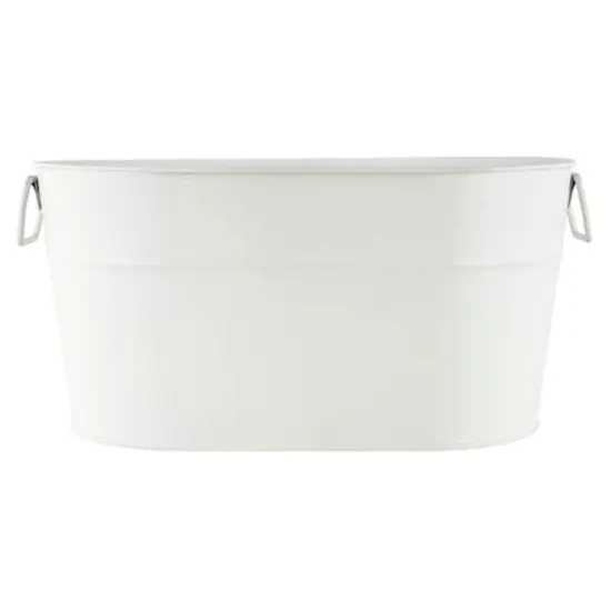 12" White Oval Metal Bucket by Celebrate It&trade; {1}