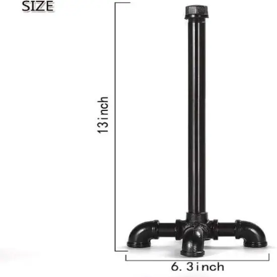 Black Standing Kitchen Industrial Pipe Paper Towel Holder {4}