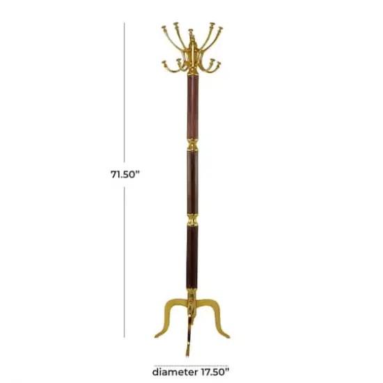 Gold Aluminum Traditional Coat Rack, 18" x 18" x 72" {7}