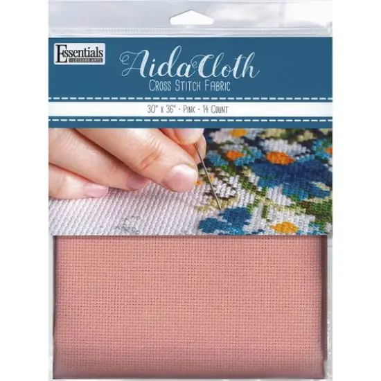 Essentials by Leisure Arts 14 Count Aida Cloth, 30" x 36" Pink {1}