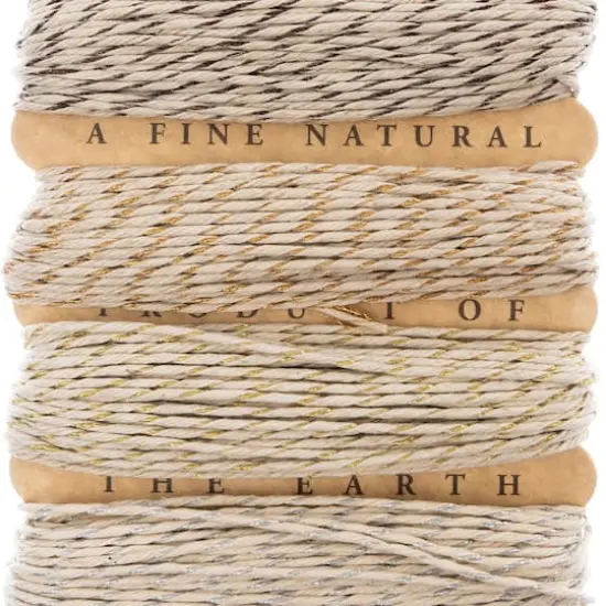 Hemptique&reg; Crafter's Favorite 20lb. Metallic Twist Natural Hemp Cord Mix {3}