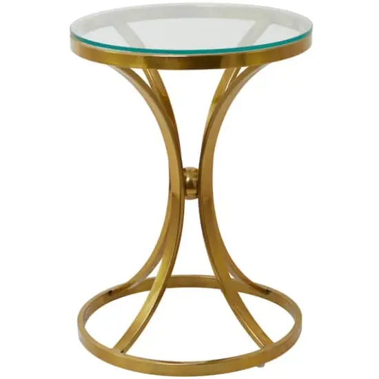 Gold Stainless Steel Contemporary Accent Table, 18" x 18" x 25" {1}