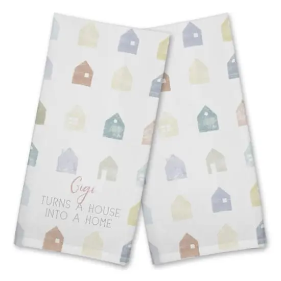 Mom Turns a House into Home Cotton Twill Tea Towel Set {1}