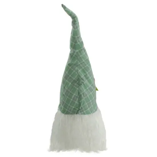 20" Green & White Plaid Easter Gnome Head D&eacute;cor {6}