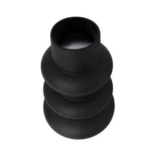 Black Bubble Ribbed Glass Vase Set {8}