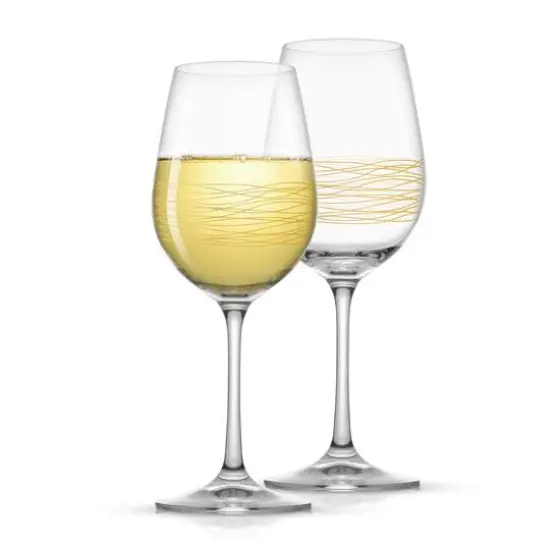 JoyJolt® Golden Royale 14oz. Crystal White Wine Glasses, 2ct. {1}