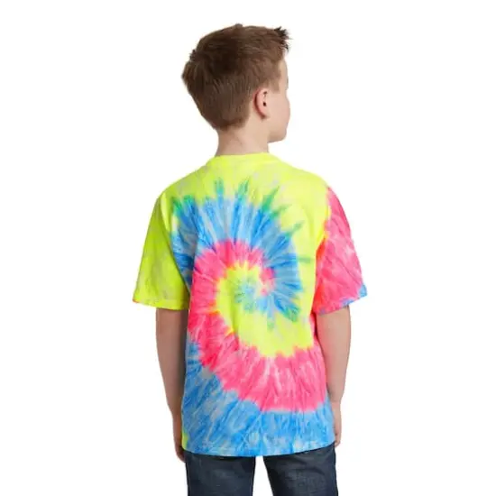 Port & Company&reg; Youth Tie-Dye T-Shirt Neon Rainbow {6}