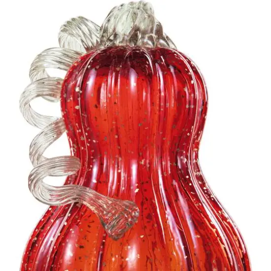 Glitzhome&reg;Red Glass Pumpkin & Gourd Set {7}