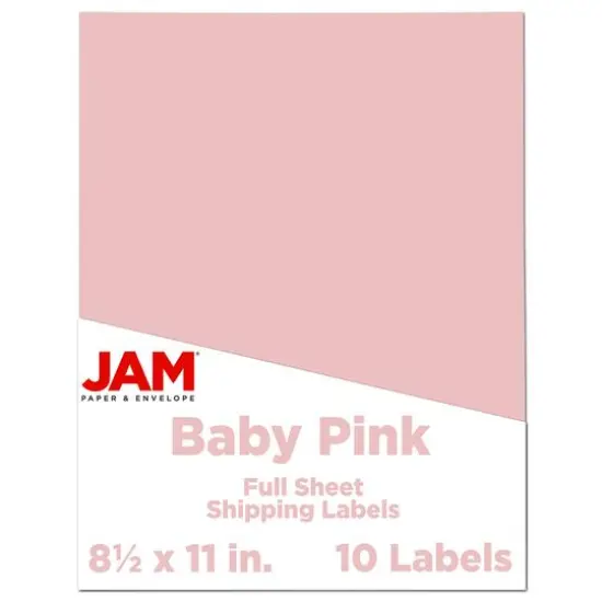 JAM Paper Shipping Labels, 8.5" x 11" Baby Pink Pastel {1}