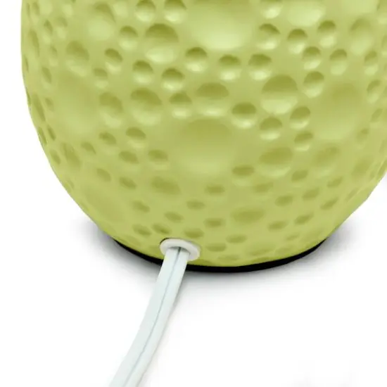 Simple Designs Textured Stucco Ceramic Oval Table Lamp Green {8}