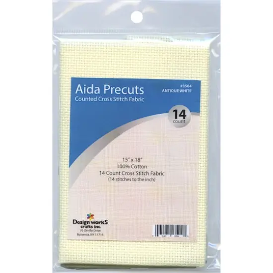 Design Works&trade; Aida Precuts 14 Count Antique White Cross Stitch Fabric, 15" x 18" {1}