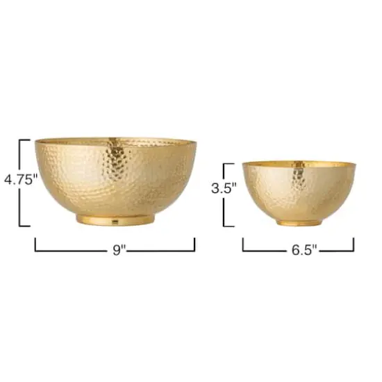 Hello Honey&reg; Gold Hammered Metal Bowls Set {1}