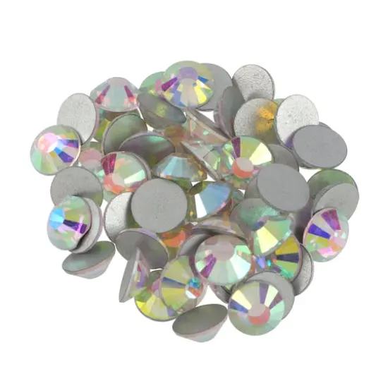 SS34 Clear Aurora Borealis Round Flatback Glass Rhinestones, 576ct. by Bead Landing&trade; {1}