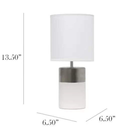Simple Designs Two Toned Basics Table Lamp Off White/Silver {4}