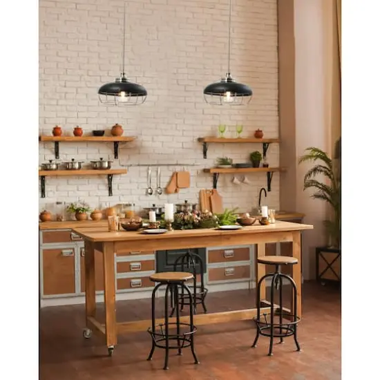 Hello Honey&reg; Robert Stevenson Lighting Presley Caged Dome Metal Ceiling Light Brushed Nickel/Matte Black {4}