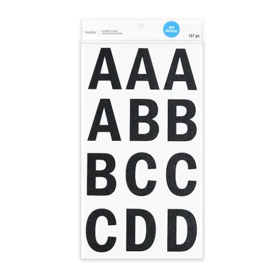 Black Glitter Alphabet Stickers by Recollections&trade; {1}