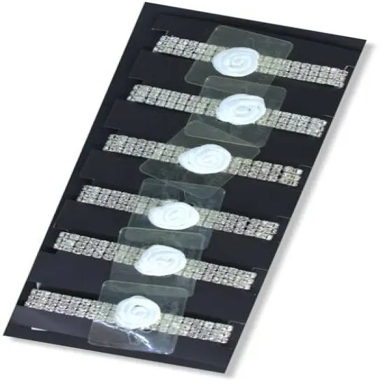 JAM Paper 3 Row Dazzle Princess Flower Rhinestone Bracelets, 6ct. Rose Gold {2}