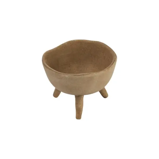 5.5" Large Matte Taupe Terracotta Footed Planter {1}