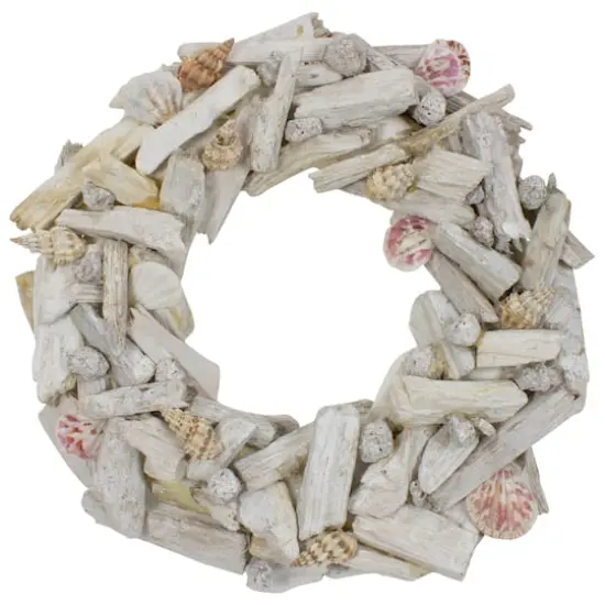 12" Nautical Driftwood & Seashell Summer Wreath {1}