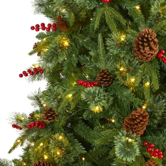 9ft. Pre-Lit Norway Mixed Pine Artificial Christmas Tree, Clear LED Lights {4}
