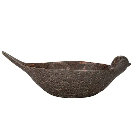 Hello Honey® 10" Brown Debossed Stoneware Bird Bowl with Reactive Glaze, 2ct. {10}