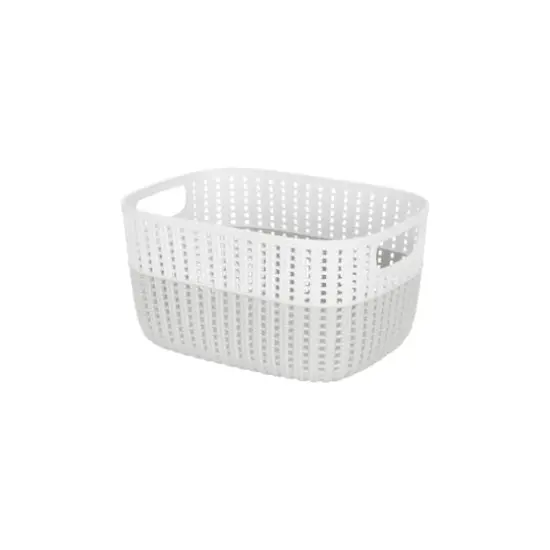 Simplify Medium Heather Gray 2-Tone Decorative Storage Basket {1}