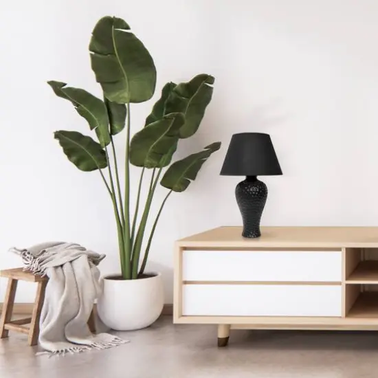 Creekwood Home Essentix 20" Ceramic Winding Table Lamp Black {6}