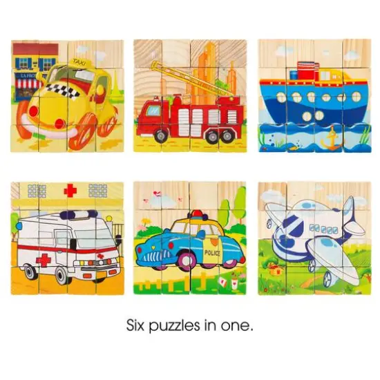 Toy Time Vehicles 6-in-1 Block Puzzle Set {4}