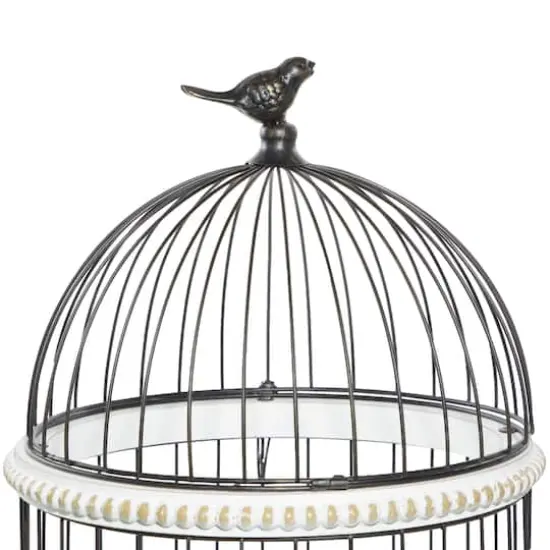 White Wood Farmhouse Birdcage, 44" x 14" x 14" {7}