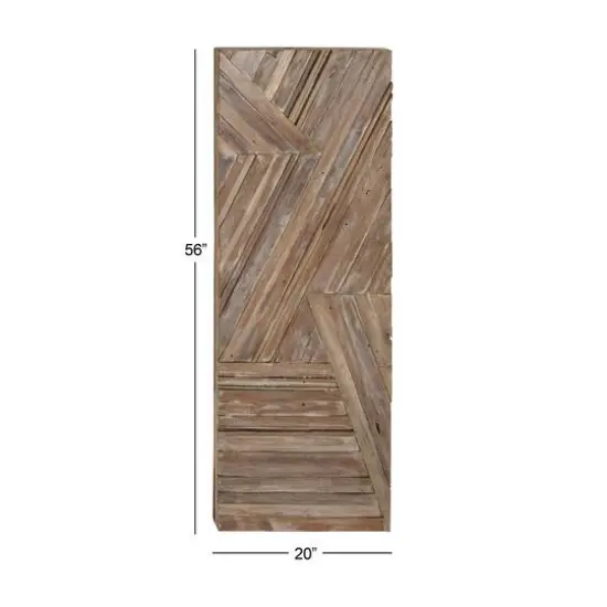 Blue Farmhouse Abstract Recycled Teak Wall Decor, 56" x 20" {7}