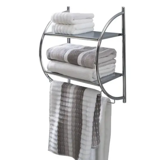 Organize It All 2-Tier Wall Mounted Shelf & Towel Bars {3}