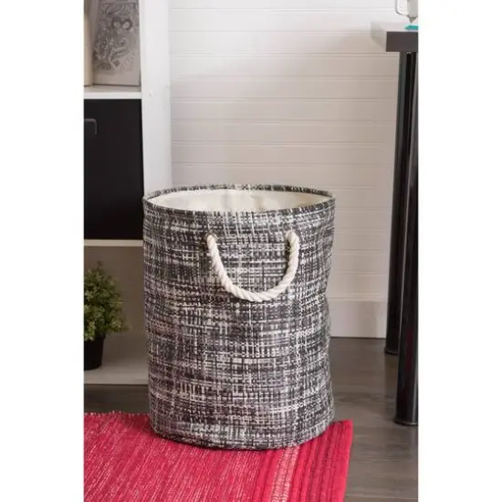 DII&reg; Medium Tweed Round Paper Bin Black {5}