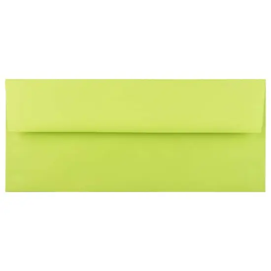 JAM Paper #10 Business Straight Flap Envelopes, 50ct. Ultra Lime Green {1}