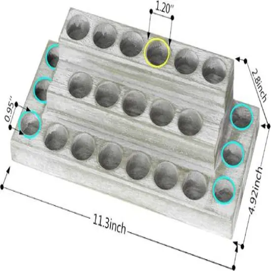NEX&trade; 4-Tier Whitewash Essential Oils Storage Rack for 3mL to 20mL Bottles {3}