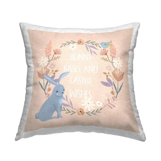 Stupell Industries Bunny Kisses Easter Wishes Outdoor Printed Pillow {1}