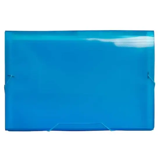 JAM Paper 10" x 15" Legal Size 13 Pocket Plastic Expanding File Accordion Folder Blue {4}
