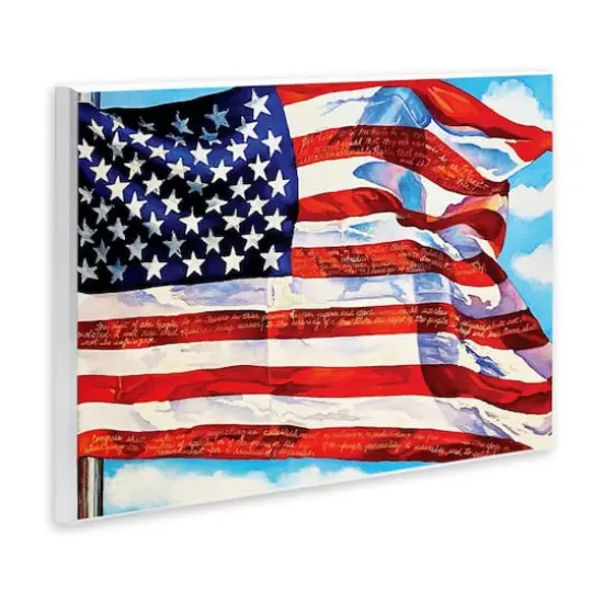 Stupell Industries Windblown American Flag Wall Plaque Art {4}