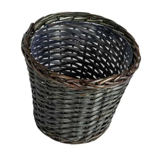 Household Essentials 11.75" Brown Handwoven Willow Waste Basket with Plastic Liner {1}