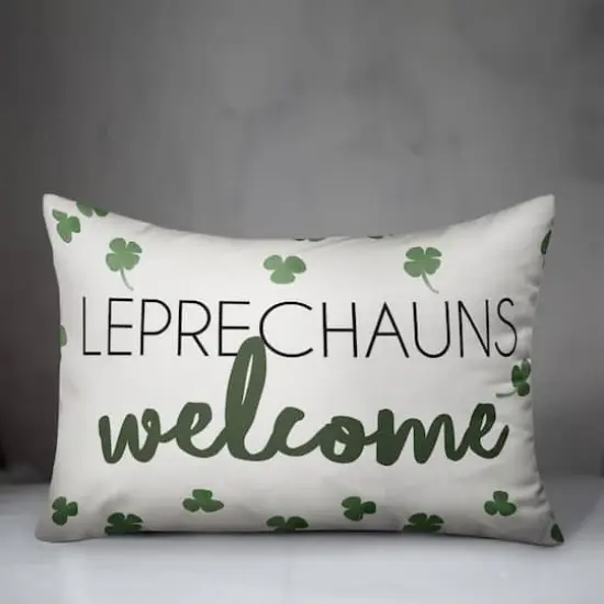 Leprechauns Welcome 20" x 14" Throw Pillow {3}