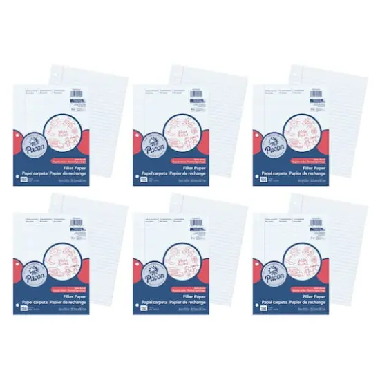 Pacon&reg; 8" x 10.5" Filler Paper, 6 Packs of 150 Sheets {1}