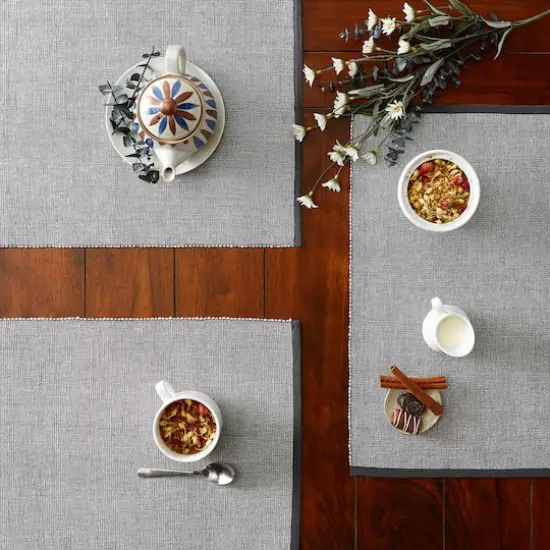 DII&reg; Eco-Friendly Fine Ribbed Placemats, 6ct. Mineral {5}