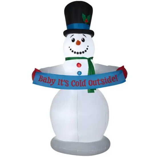 8ft. Airblown&reg; Inflatable Christmas Snowman with Banner {1}