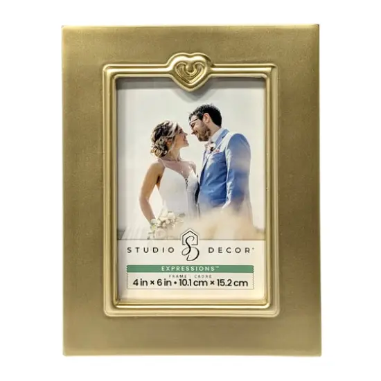 Expressions&trade; Gold Frame with Heart Icon by Studio D&eacute;cor&reg; {1}
