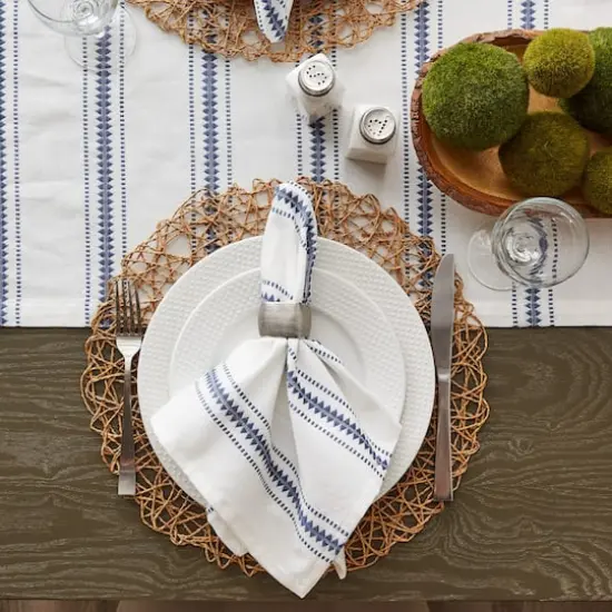 DII&reg; French Blue Zig Dobby Stripe Cloth Dinner Napkins, 6ct. {6}