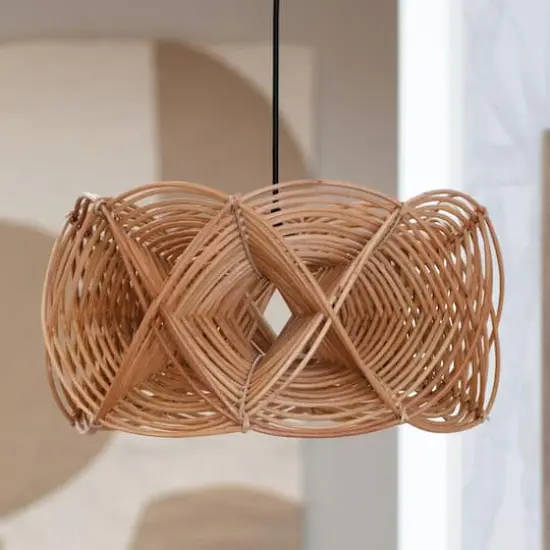 Hello Honey&reg; 21" Natural Modern Woven Rattan Ceiling Light {4}