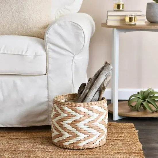 Household Essentials Cattail & Paper Zee Basket White {4}