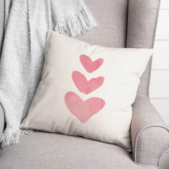 Watercolor Heart PatternThrow Pillow {4}