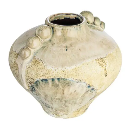 Hello Honey&reg; 6.5" Multicolor Organically Shaped Stoneware Vase with Raised Dot Detail {6}