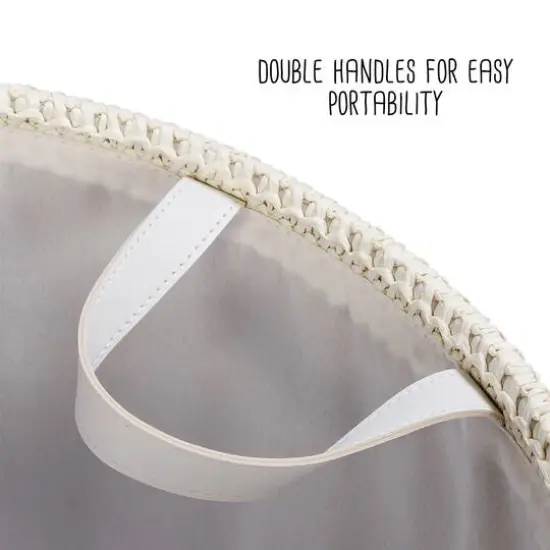 Honey Can Do Green & Beige Small Nesting Paper Straw Baskets with Handles Set {13}